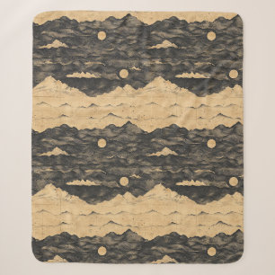 Manta Sherpa Paisaje de nubes de montaña vintage (7)
