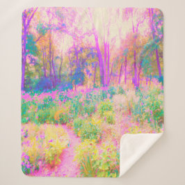 Manta Sherpa Paisaje iluminado en los jardines rosados y corale