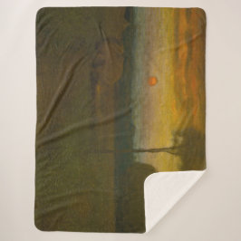 Manta Sherpa Paisaje nocturno de George Inness (1889)