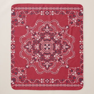 Manta Sherpa Paisley, calaveras, bandana, diseño cuadrado.