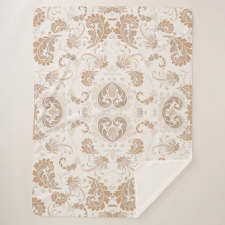 Manta Sherpa Paisley en beige estética moderna Tan Brown