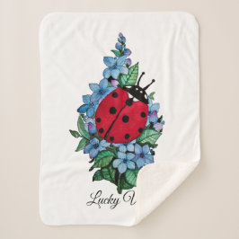 Manta Sherpa Pájaro De Ladybird Acuarela Con Flores Salvajes Az