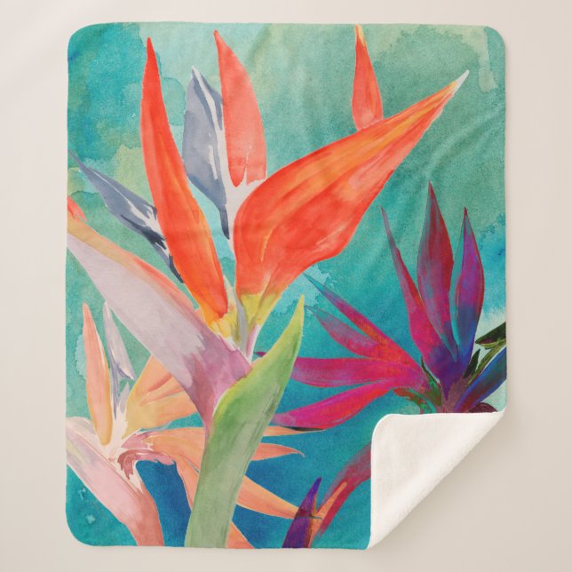 Manta Sherpa Pájaros vivos del paraíso (Anverso)