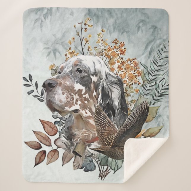 Manta Sherpa Palabras clave en inglés , Caza de Woodcock , Arte (Anverso)