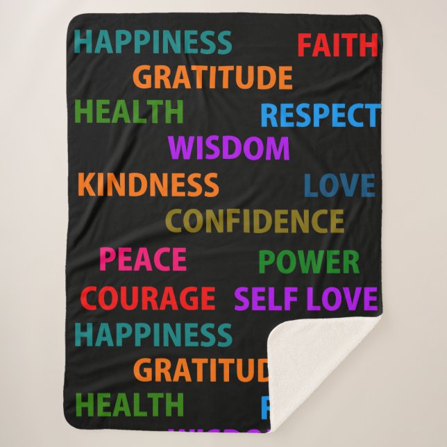 Manta Sherpa Palabras positivas (Anverso)