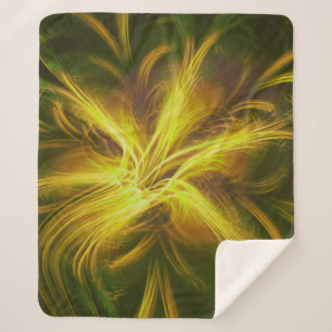 Manta Sherpa Paleta amarilla de flor fractal Sherpa Blanket