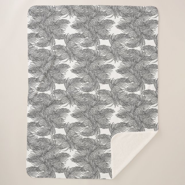 Manta Sherpa Paleta del desierto en blanco y negro (Anverso)