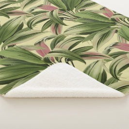 Manta Sherpa Palm Tropical Cream