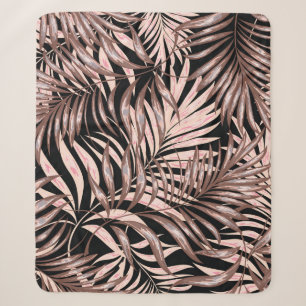 Manta Sherpa Palm Tropical: Patrón floral de la jungla.
