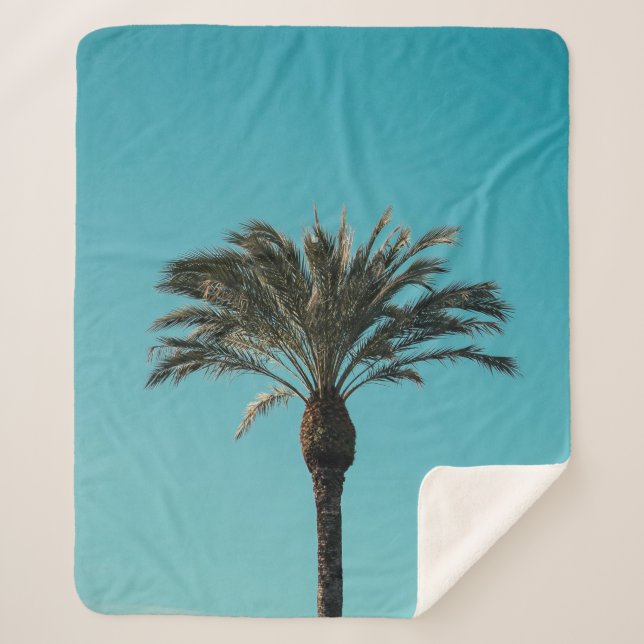 Manta Sherpa Palmera verde (Anverso)