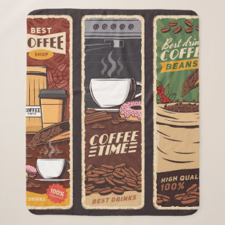 Manta Sherpa Pancartas vintage de la cafetería, cafetería y