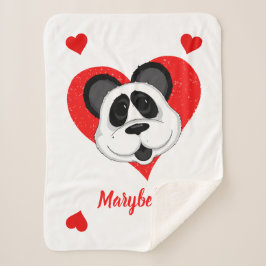 Manta Sherpa Panda Bear Cute Personalizado Animal Personalizado