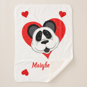 Manta Sherpa Panda Bear Cute Personalizado Animal Personalizado