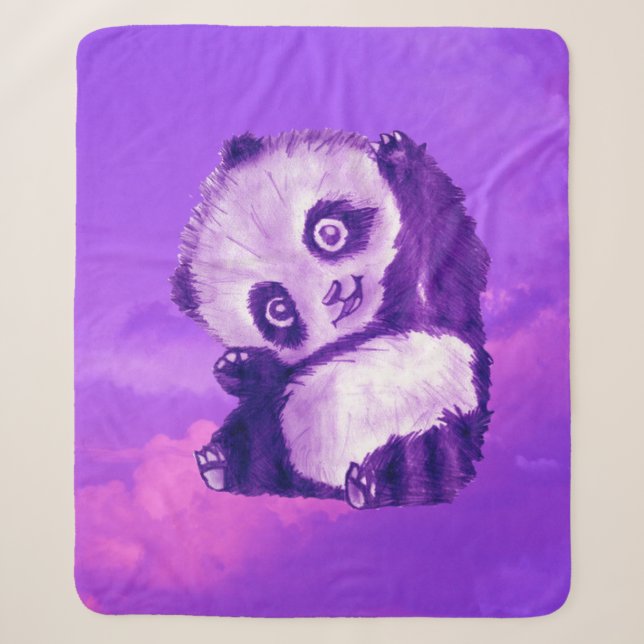 Manta Sherpa Panda divertida (Anverso)
