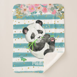 Manta Sherpa Panda Sherpa Blanket bebé Adorable Personalizado