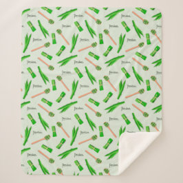 Manta Sherpa Pandan Leaf Pattern Fleece Blanket