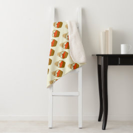 Manta Sherpa Panier de Citrouilles et Blé d'Automne