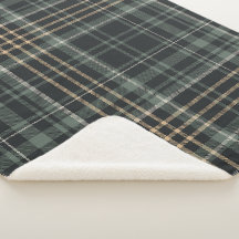 Pañuelo de cuadros crema verde oscuro