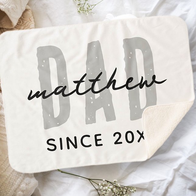 Manta Sherpa Papá desde el 20XX Preppy simple moderno (Subido por el creador)