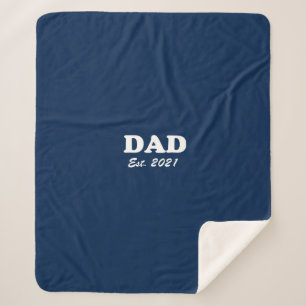 Manta Sherpa Papá Personalizado azul marino