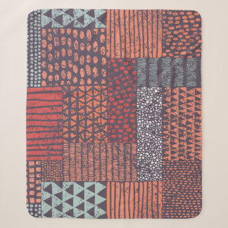 Manta Sherpa Papel bohemio: diseño a mano sin costuras.