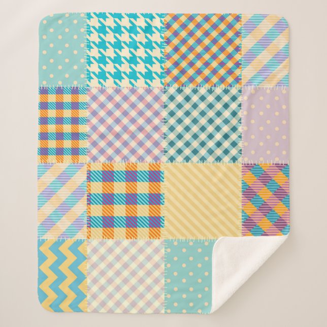 Manta Sherpa Papel de época: fondo textil sin costuras (Anverso)