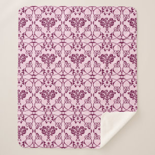 Manta Sherpa Papel de paredes sin soldadura floral rosa bouqet 