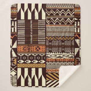 Manta Sherpa Papel de tejido al estilo tribal africano, abstrac