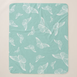 Manta Sherpa Papel digital de patrones de mariposa