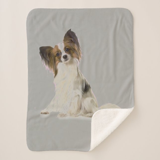 Manta Sherpa Papillon Dog (Anverso)