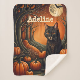 Manta Sherpa Parche de calabaza de luz solar Halloween personal