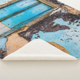 Manta Sherpa Pared azul y puerta