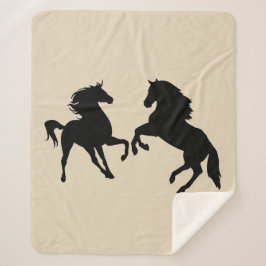 Manta Sherpa Pareja Horse Sherpa Blanket - Personalizable