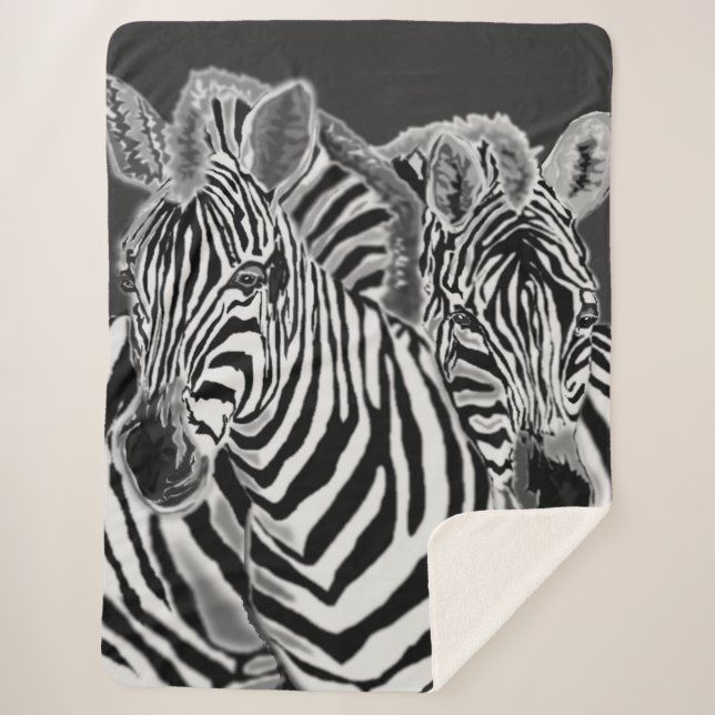 Manta Sherpa Pareja Zebra Sherpa Blanket (Anverso)