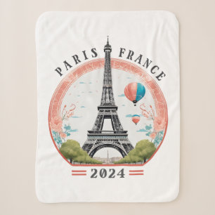 Manta Sherpa Paris Francia 2024 Fleece Blankets, Torre Eiffel