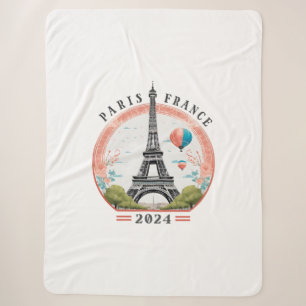 Manta Sherpa Paris Francia 2024 Sherpa Blankets, Torre Eiffel