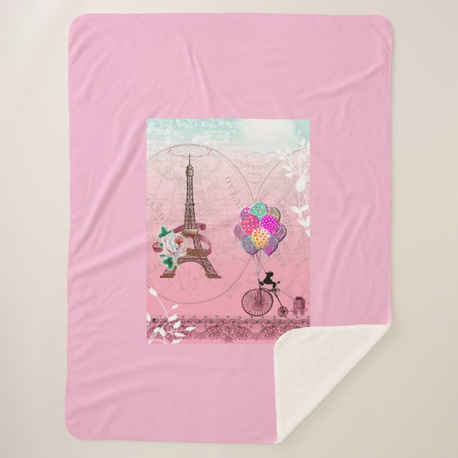 Manta Sherpa Paris Inspired Sherpa Blanket (Anverso)