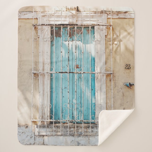 Manta Sherpa Parrilla de ventana de acero blanco (Anverso)