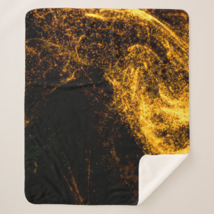 Manta Sherpa Partículas de color dorado fluido que fluyen hermo