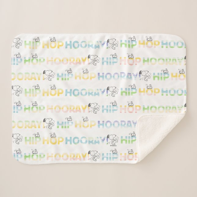 Manta Sherpa Pascua de Snoopy Hip Hop Hooray (Anverso (horizontal))