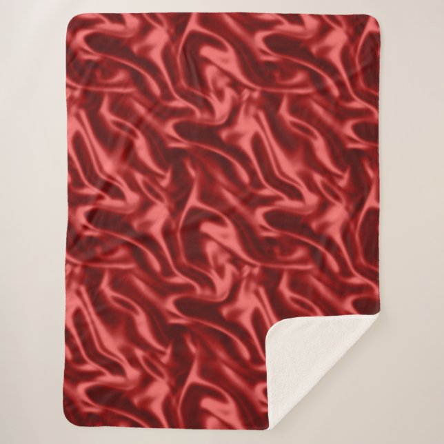 Manta Sherpa Passion Red Romantic Faux Satin (Anverso)