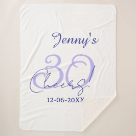 Manta Sherpa Pastel cheers 30th birthday purple elegant name da