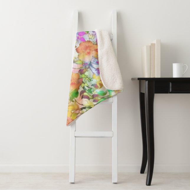 Manta Sherpa Pastel floral (In situ)