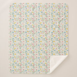 Manta Sherpa pastel garden watercolor florals