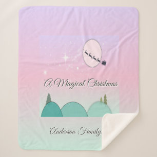 Manta Sherpa Pastel Nocturno de Navidad Familia Sherpa Glow