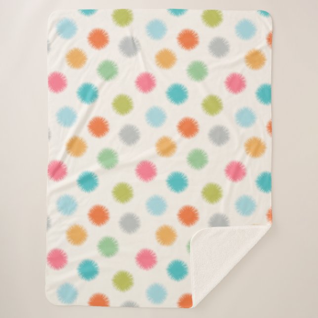 Manta Sherpa Pastel Pompoms Sherpa Blanket (Anverso)