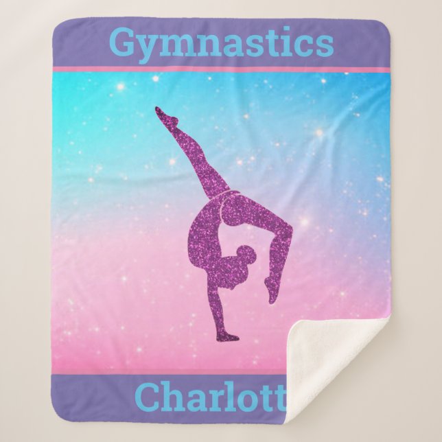 Manta Sherpa Pastel Sparkle Gymnastics Sherpa Blanket (Anverso)