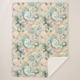 Manta Sherpa Pastel Whimsy Swirls: Un sueño de verano en Cottag