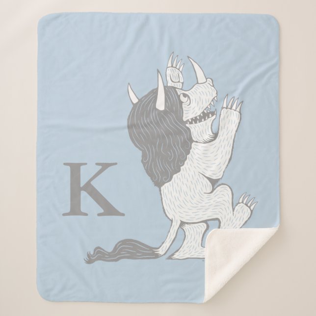 Manta Sherpa Pastel Wild Thing | Añadir su inicial (Anverso)