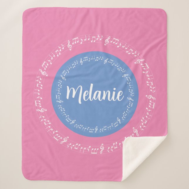 Manta Sherpa Pastels Sherpa Blanket con nombre personalizado (Anverso)